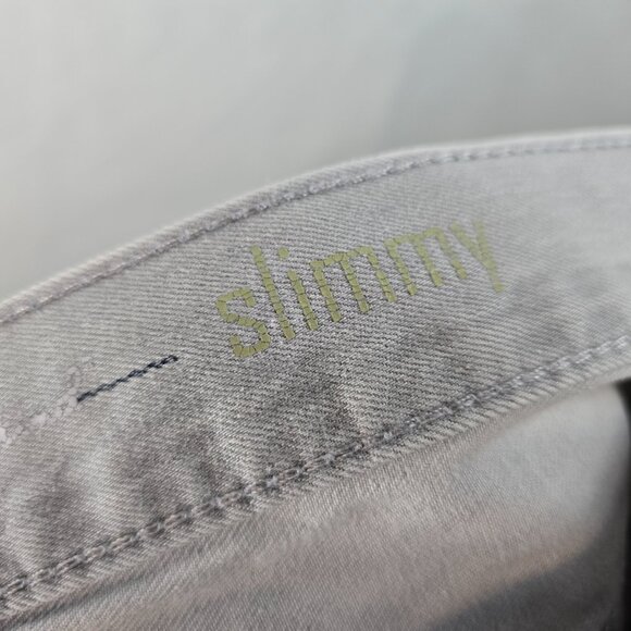 7 For All Mankind Jeans Mens 34 Straight Slim Mid Rise Light Wash Stretch Slimmy - Picture 9 of 11